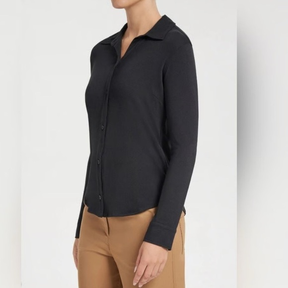 ANATOMIE XL Tania Made in Italy black snap button poly elastin woman blouse - Picture 1 of 14